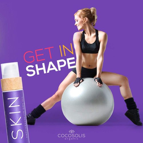 COCOSOLIS SKIN Anti-Cellulite Massage Oil | Organic Oil for Skin Tightening Cellulite Treatment | Corrects “Orange Peel” Skin | Natural Ingredients & Vitamin E (110 ml)