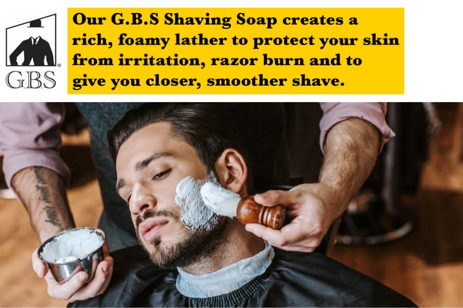 G.B.S Natural Fragrance Free & Lavender Citrus Shaving Soap with Shea Butter for Sensitive Skin Shave Soap for Men (Pack of 2)