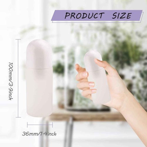 8 Packs Roll On Deodorant Bottles 1.7oz/50ml Empty Deodorant Containers Plastic Rollerball Bottles Refillable Roller Container For Homemade Natural Deodorant