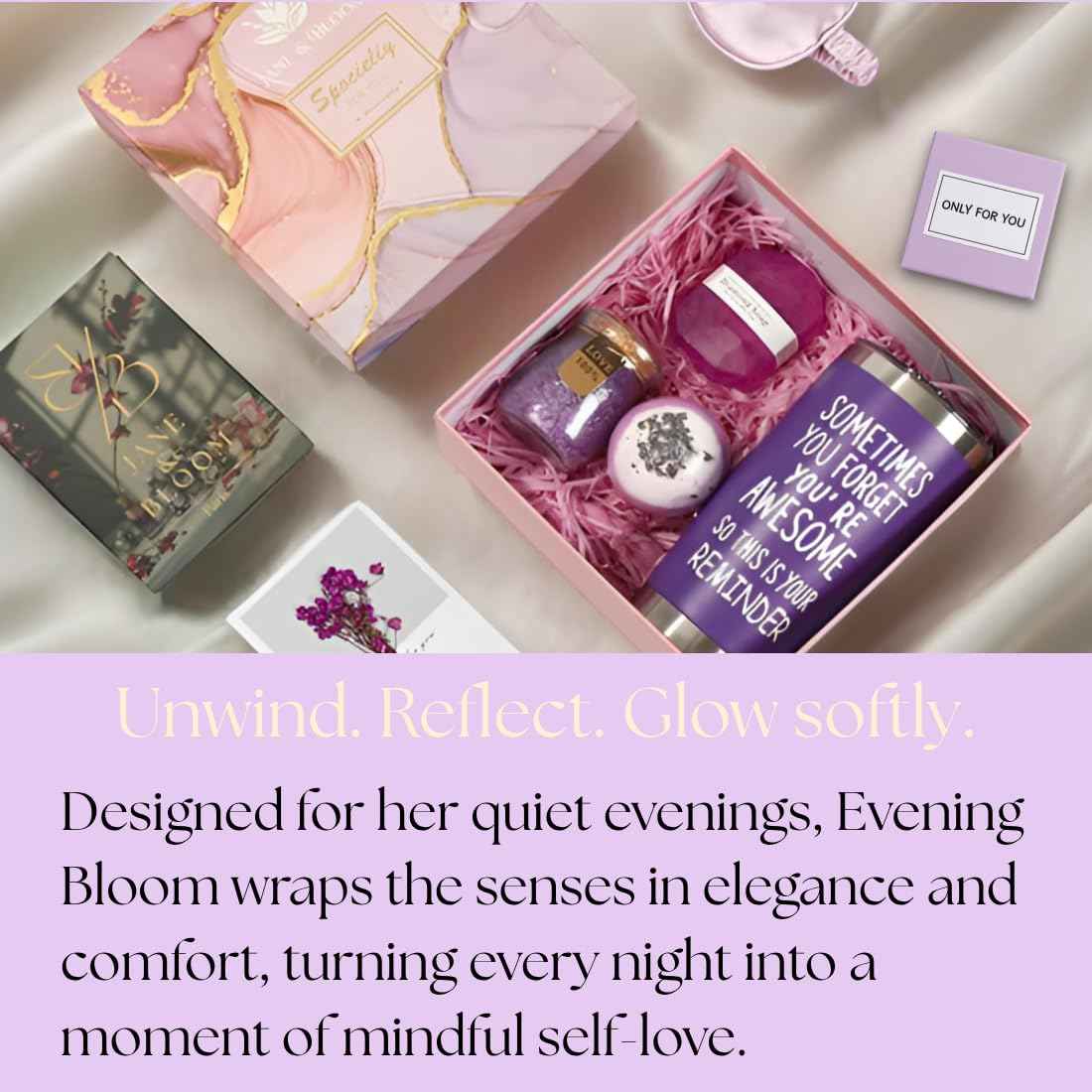 Spa Gift Set for Women, 6-Piece Marble Collection with Bath Bomb, Bath Salt, Sleeping Mask, Diamond Soap, Thermal Mug and Gift Card