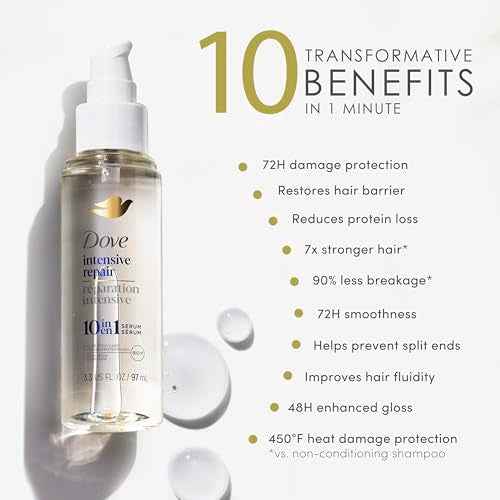 Dove Intensive Repair Amino Serum for Damaged Hair with Bio-Protein Care Technology 3.3 oz