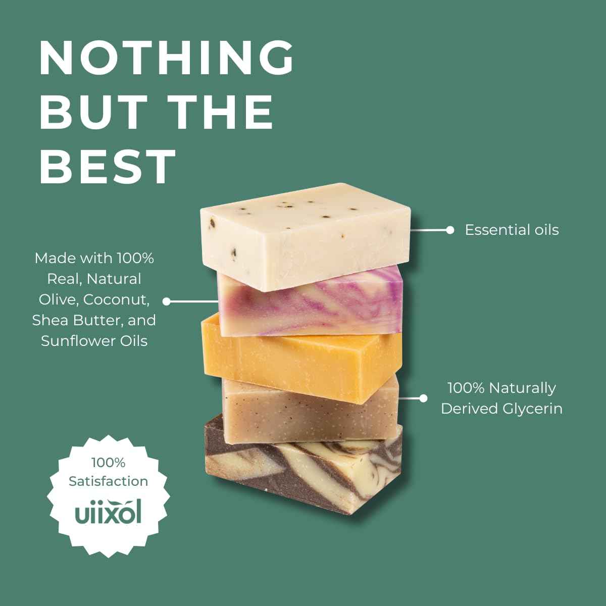 Handmade Soap Bars Set of 4, Coconut, Honey, Rosemary, Violets 3.5 oz each