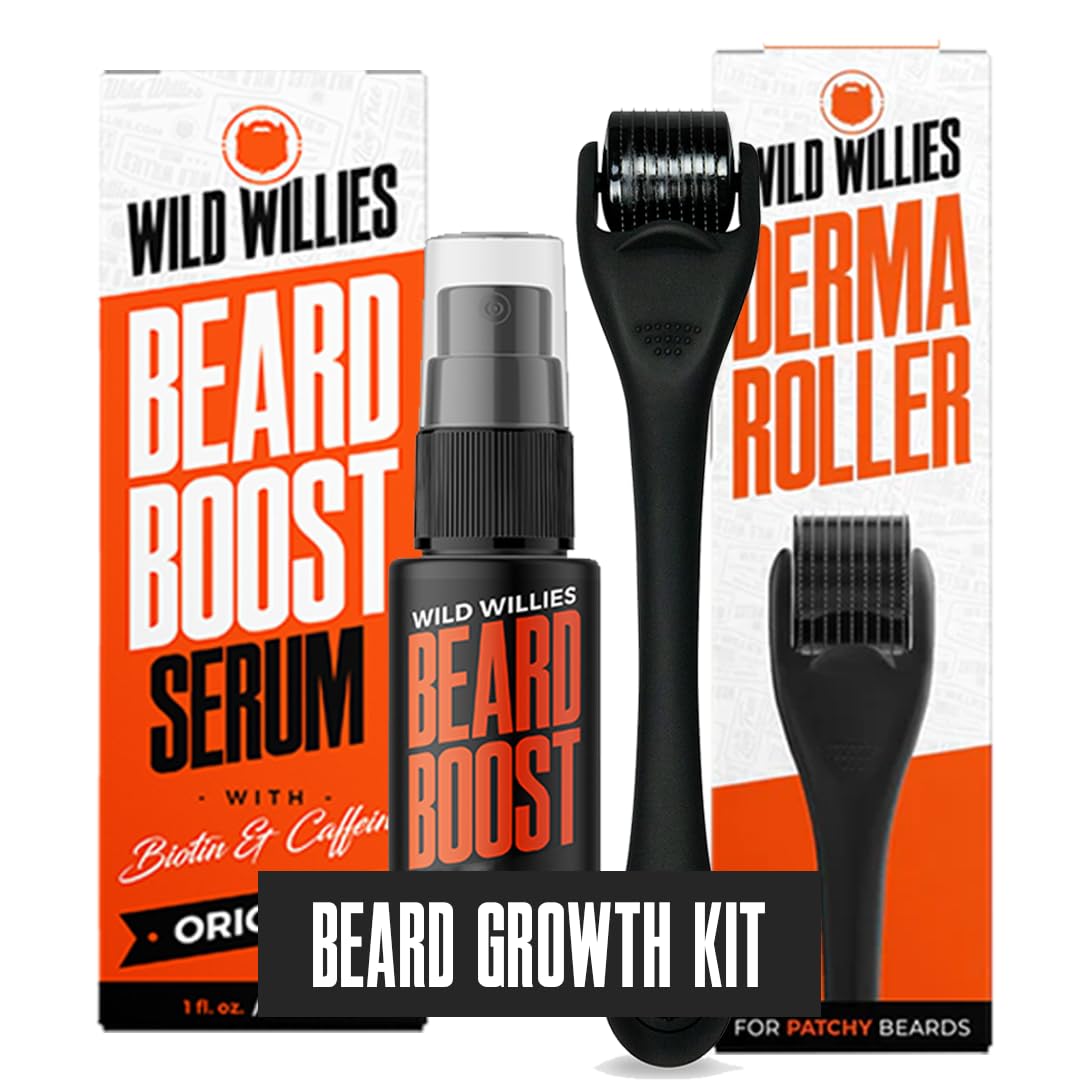 Wild Willies Beard Growth Serum for Men - Natural Beard Serum with Biotin, Caffeine & Essential Beard Oil for Fuller, Thicker Facial Hair Enhancer - Daily Grooming, Nourishes & Hydrates Facial Hair