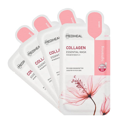 Mediheal Official Best Korean Sheet Mask - Collagen Essential Face Mask 20 Sheets Lifting and Firming For All Skin Types Value Sets