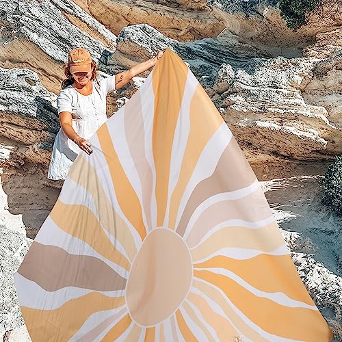 Waterproof Sandproof Beach Blanket, 9 Ft X 10 Ft Extra Large Beach Mat for 8 Adults, Lightweight Polyester Outdoor Picnic Blanket for Travel, Hiking, Camping, Beach Accessories for Vacation