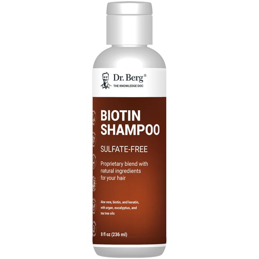 Dr. Berg Biotin Shampoo for Hair Growth and Hair Loss for Women - Thickening & Volumizing Mens Shampoo for Thinning All Hair Types - Paraben & Sulfate Free - 8 Fl. Oz.