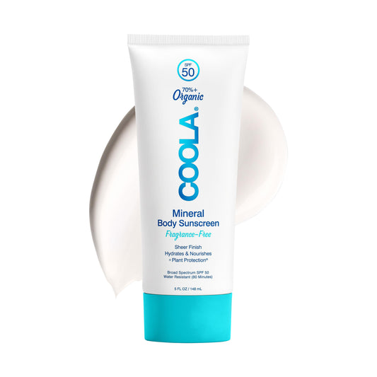 COOLA Organic Mineral Sunscreen SPF 50 Sunblock Body Lotion, Dermatologist Tested Skin Care For Daily Protection, Vegan and Gluten Free, Fragrance Free, 5 Fl Oz