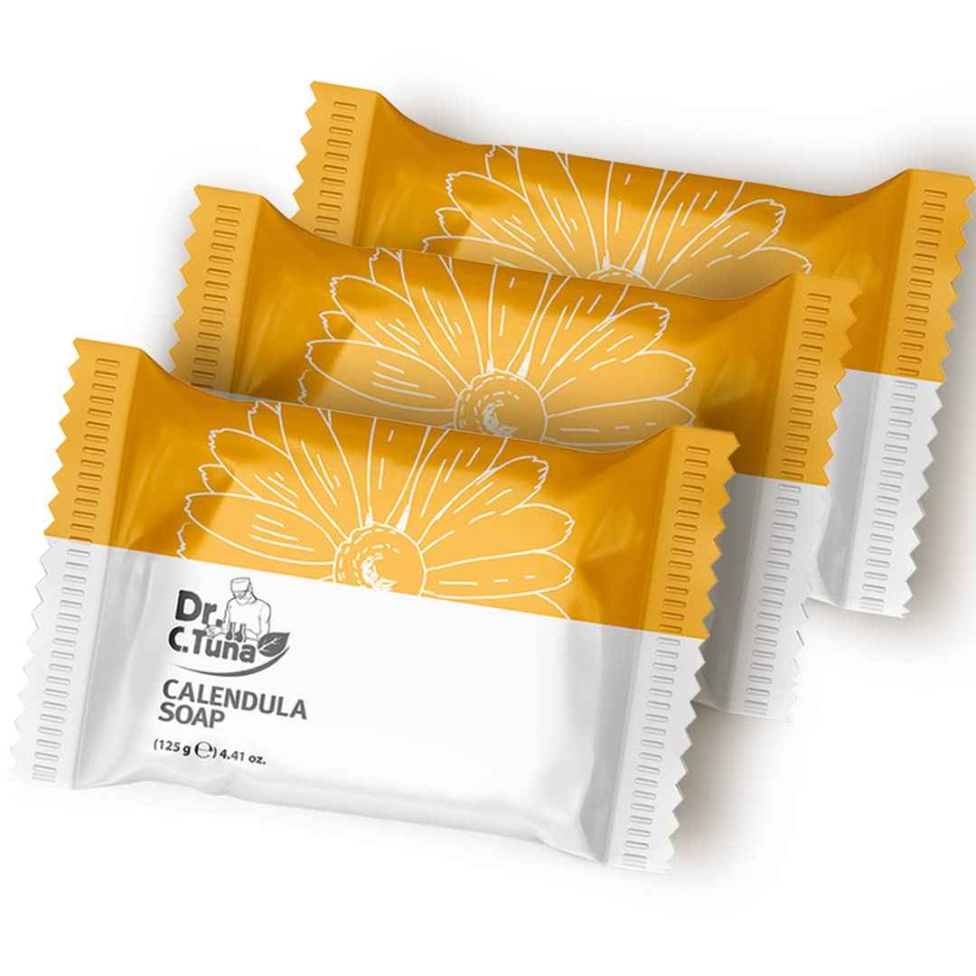 FARMASi Dr. C. Tuna Calendula Soap, Soothes Dry, Hydrating Skin Care, Face & Body Soap 4.41 Oz (Pack of 3)