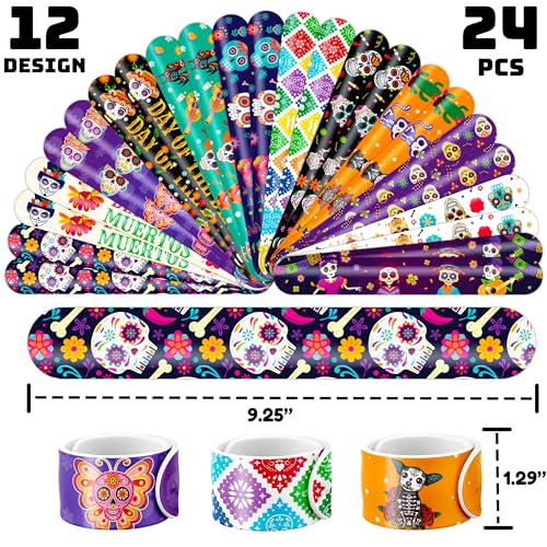 Day of the Dead Party Favor Set - 72PCS Tattoos & Slap Bracelets