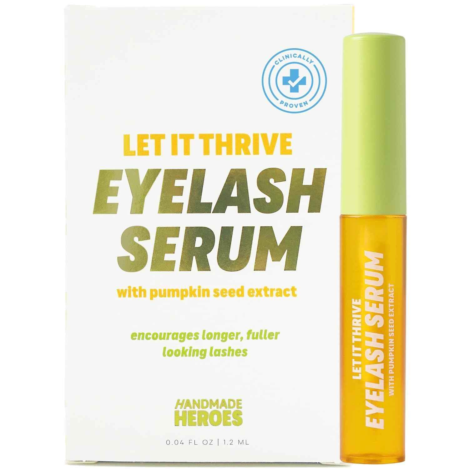 Handmade Heroes 100% Natural Eyelash Serum - Rosemary and Pumpkin Seed Oil for Fuller and Longer Looking Eyelashes, Lash Enhancing Serum for Natural Lashes, Extensions & Eyebrows