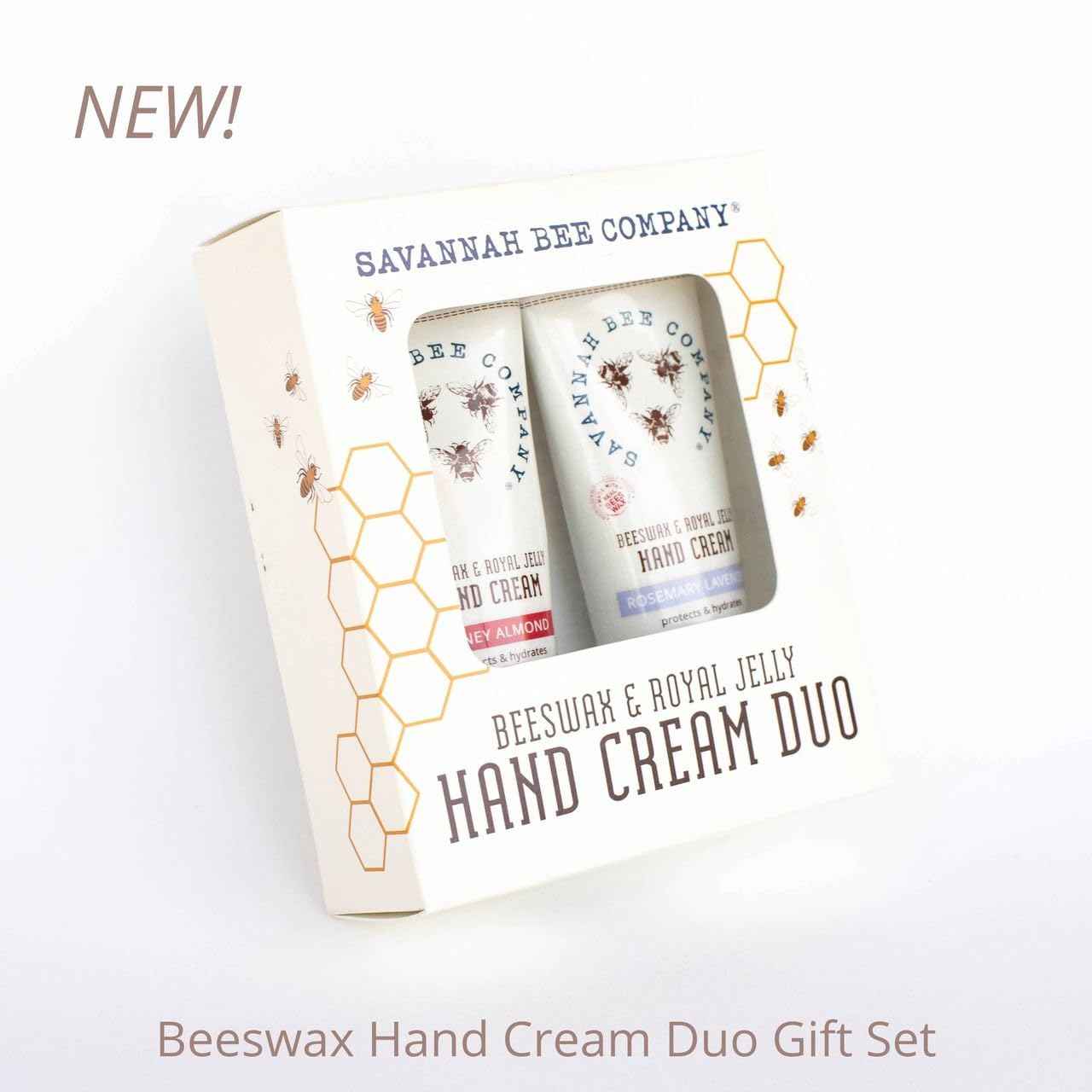 Savannah Bee Company Luxe Hand Cream Set - Rich Natural Honey Almond - Soothing Rosemary Lavender - Vitamin-Rich Dual Scent