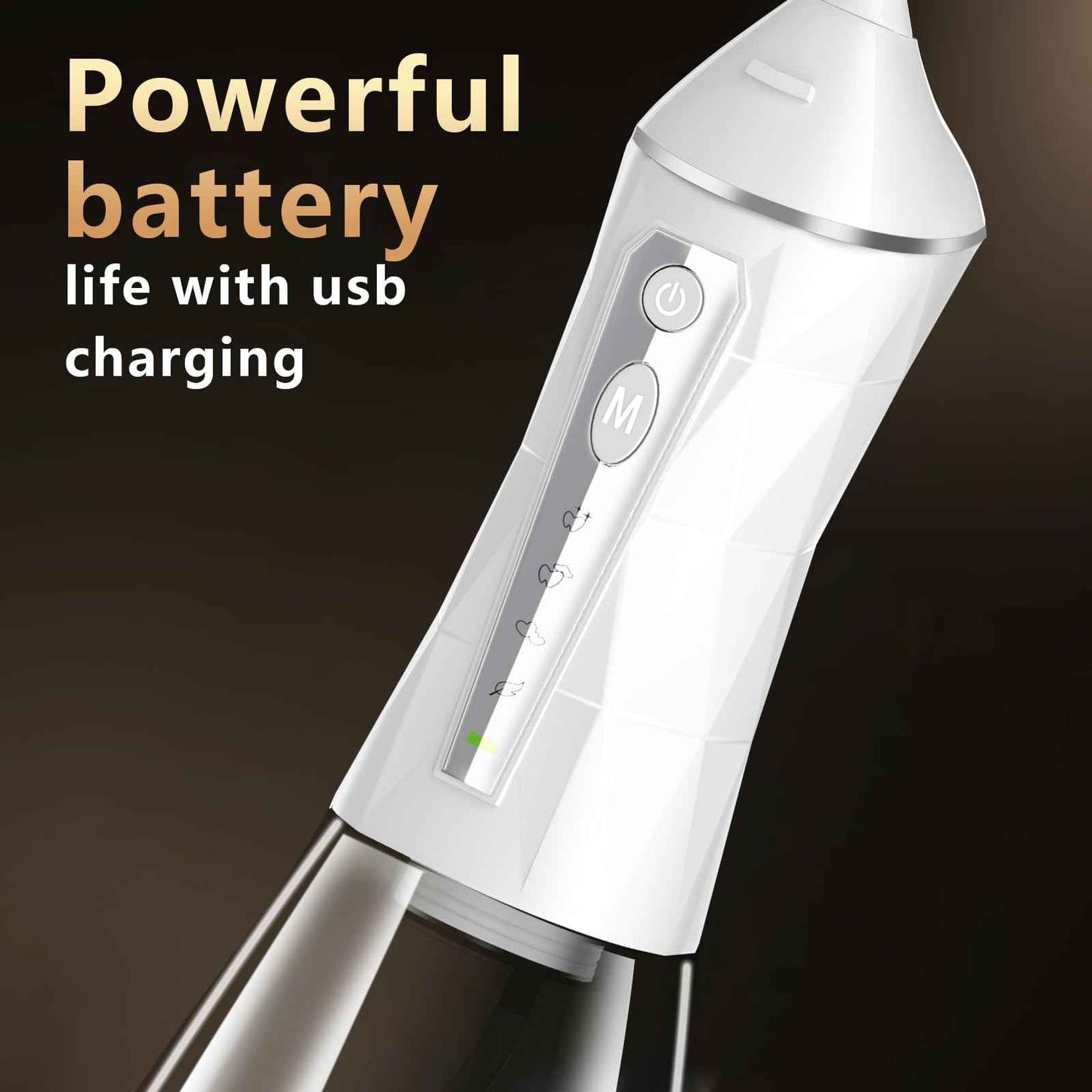 Water Flosser, 4 Modes, Portable 320ml Large Tank Water Flosser Oral Cleaner IPX7 Waterproof Cleaning Flosser for Home Travel (White)