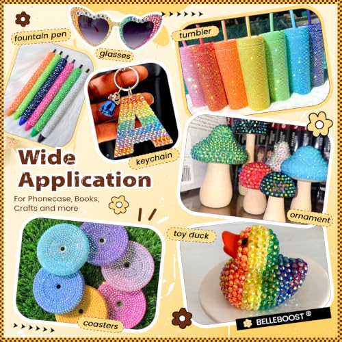 BELLEBOOST 36,000PCS 3mm Rhinestones Bedazzling Craft Kit with Adhesive & Tools