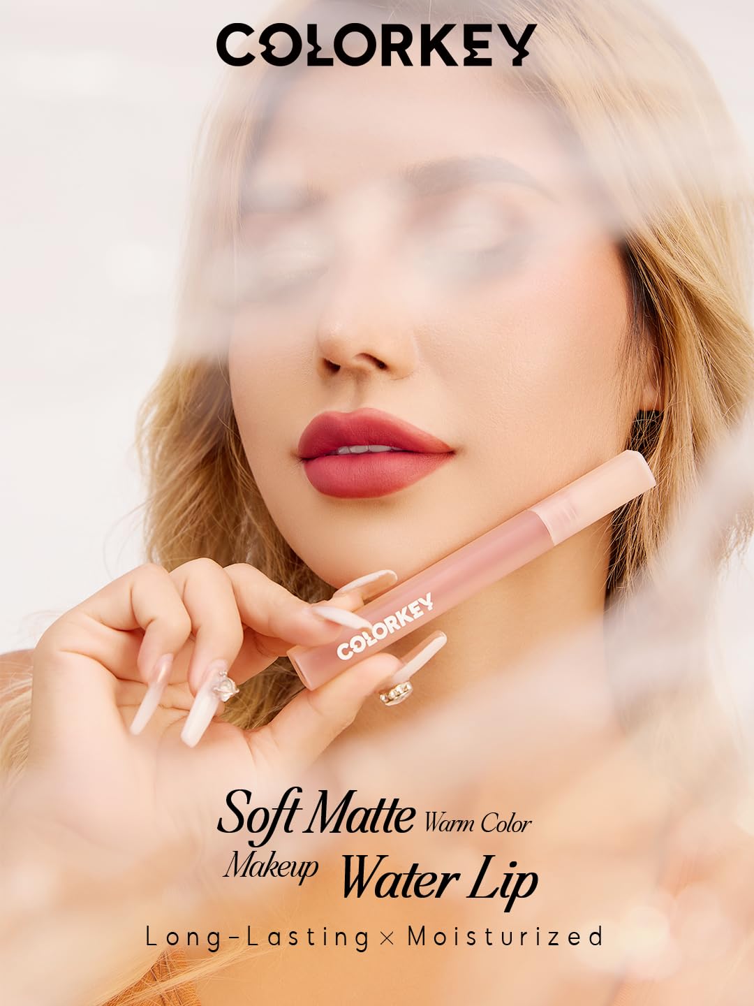 COLORKEY Soft Matte Water Lip Tint, Matte Finishs, Long-Lasting, Moist Fit Without Stickiness, Moisturized, Waterproof, Liquid Lipstick, Nude lip color (O302 Balsam Jasmine)