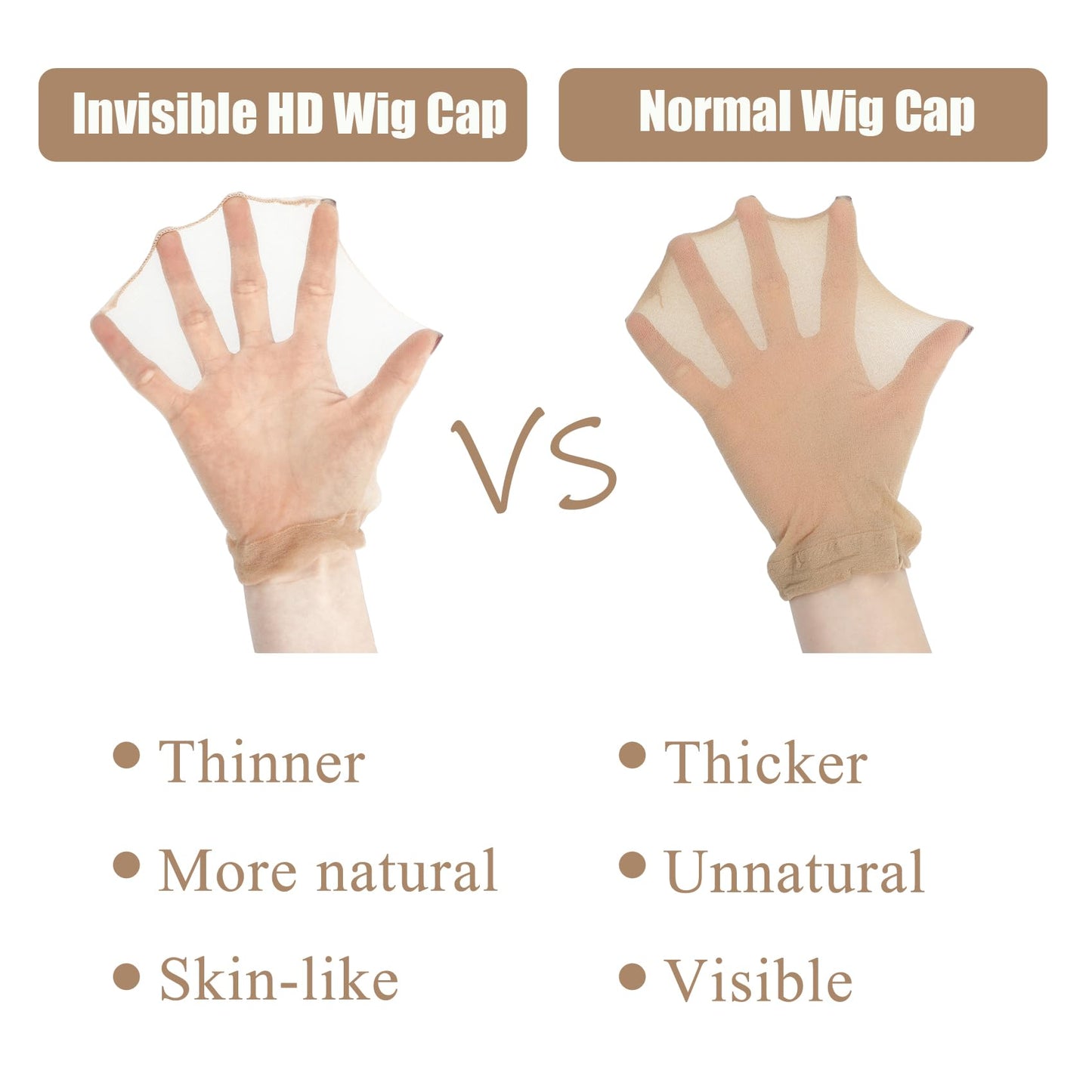 HD Wig Cap 24Pcs Invisible Stocking Wig Cap for Lace Front Wig High-elastic Stretchy Breathable Nylon Wig Caps Ultra-thin Sheer Wig Cap Natural Transparent HD Wig Caps