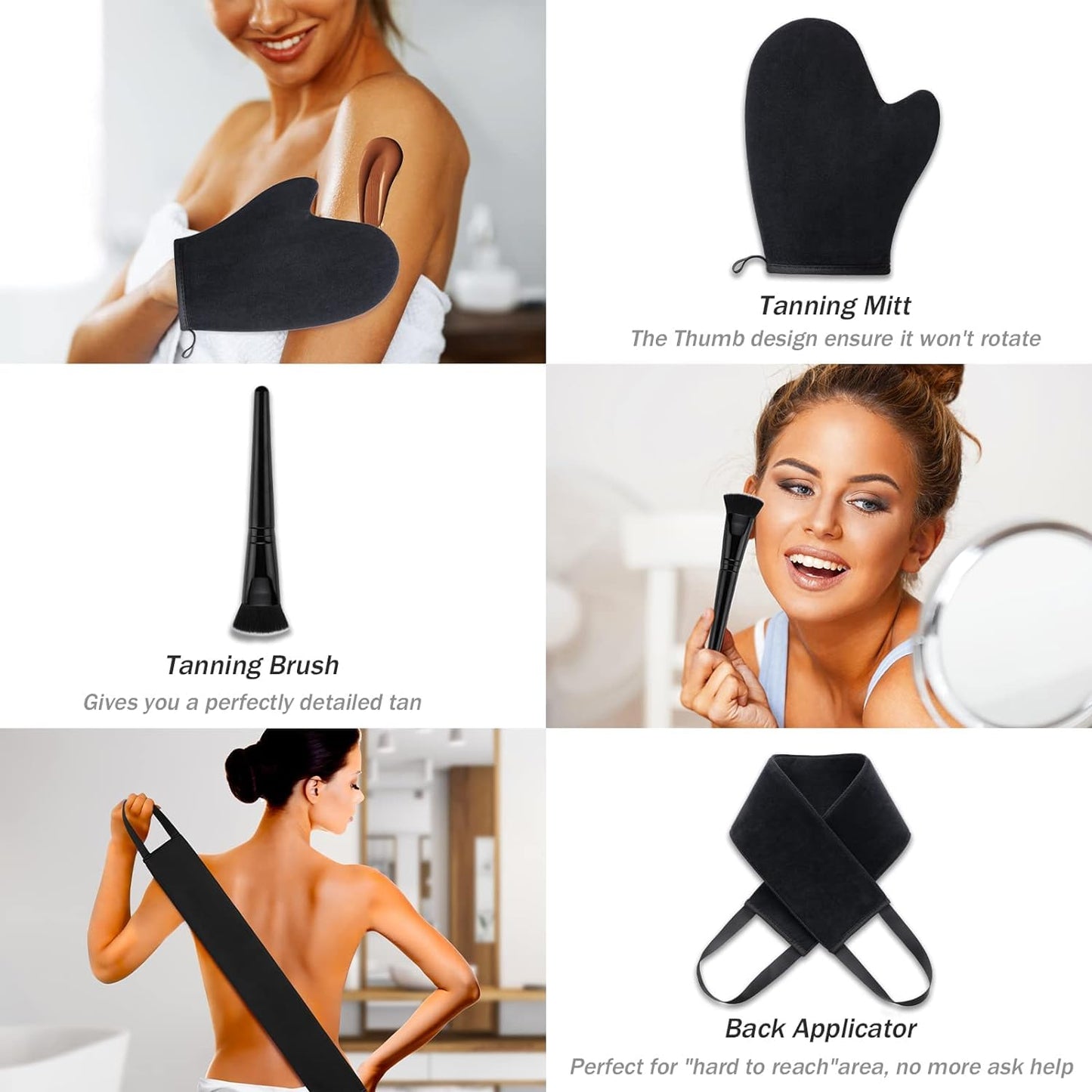 KELILO Self Tanner Mitt Applicator - Tanning Mitts Self Tanner, Self Tanning Mitt Applicator and Self Tanner Back Applicator, Tanning Glove for Self Tan Mit Self Tanner mit Self Tan Mitt Applicator