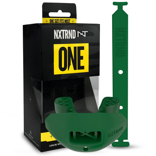 Nxtrnd One Football Mouth Guard, Strap Included, Fits Adult & Youth (Dark Green)