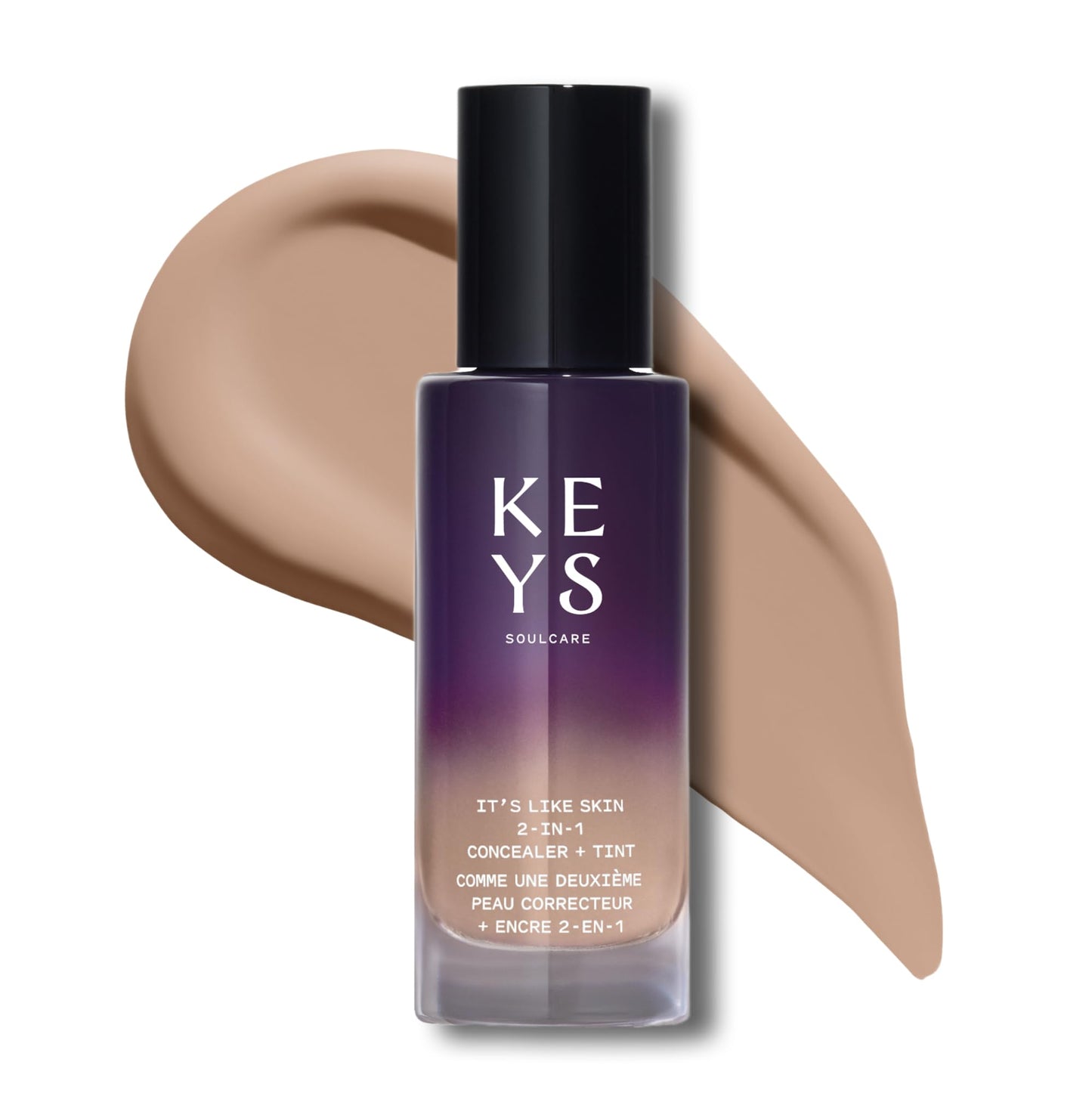 Keys Soulcare It's Like Skin 2-In-1 Concealer + Tint, Brightens & Blurs with Niacinamide & Squalane for Radiant Skin, Vegan, Cruelty-Free, 1 Fl Oz