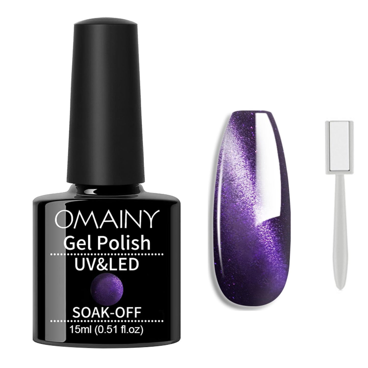 Omainy Gel Nail Polish 15ML,Cat Eye Gel Nail Polish Kit with Magnet,Cat Eye Magnetic Nail Polish Soak Off UV LED Nail Art Varnish Manicure With Gift Box