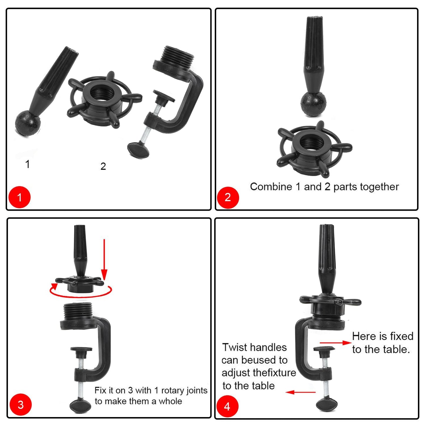 Wig Mannequin Head Stand Head Stand Cosmetology Manikin Training Head Stand Holding Holder Clamp Stands C-Clamp Holder Practice Hand Stand Adjustable Rotary Desk Table Clamp Holder Black (1 PCS)