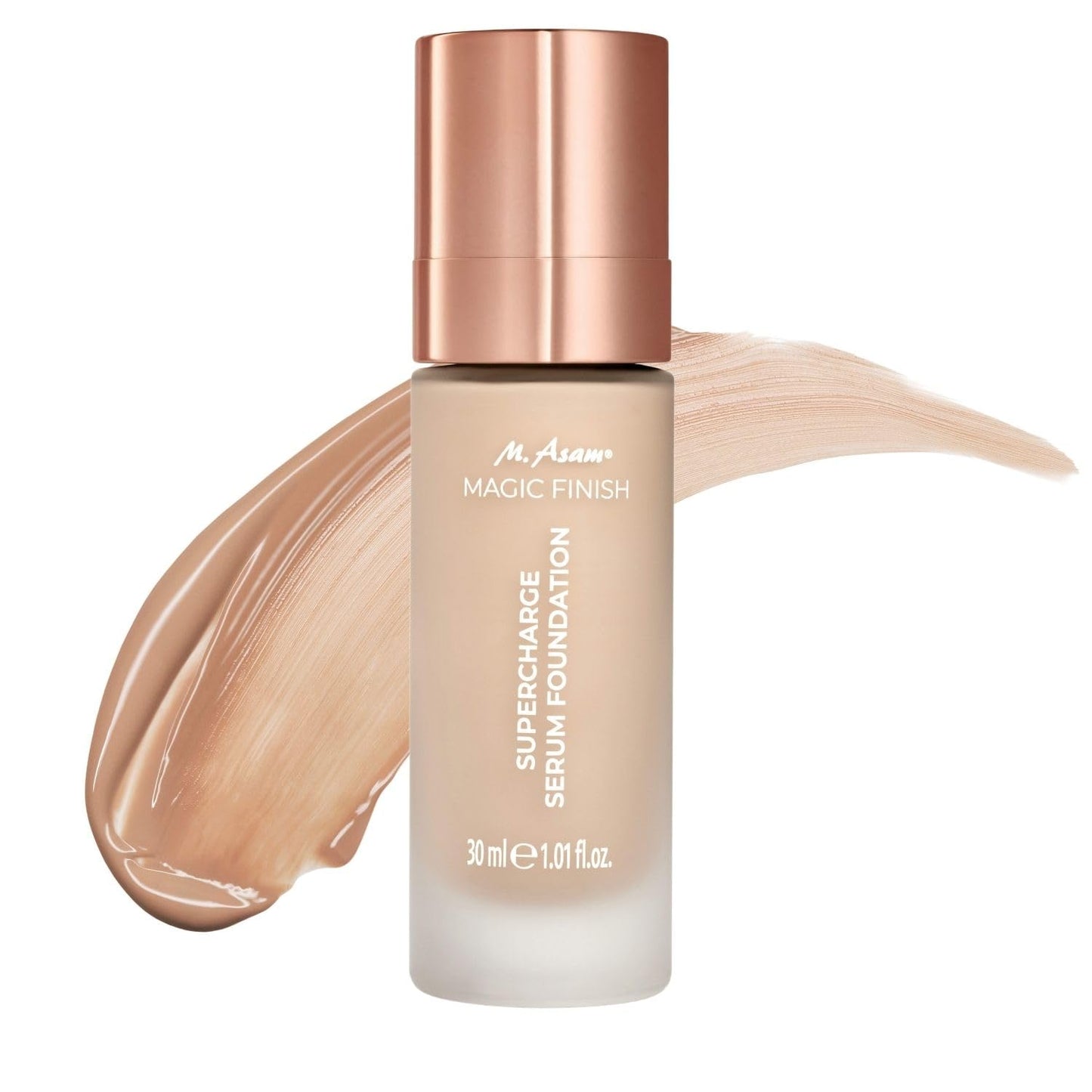 M. Asam MAGIC FINISH Supercharge Serum Foundation Warm Sand (1.01 Fl Oz) - Moisturizing Make Up & Firming Face Serum In One, Anti-aging CC Cream With Optimal Coverage & Hyaluronic Acid