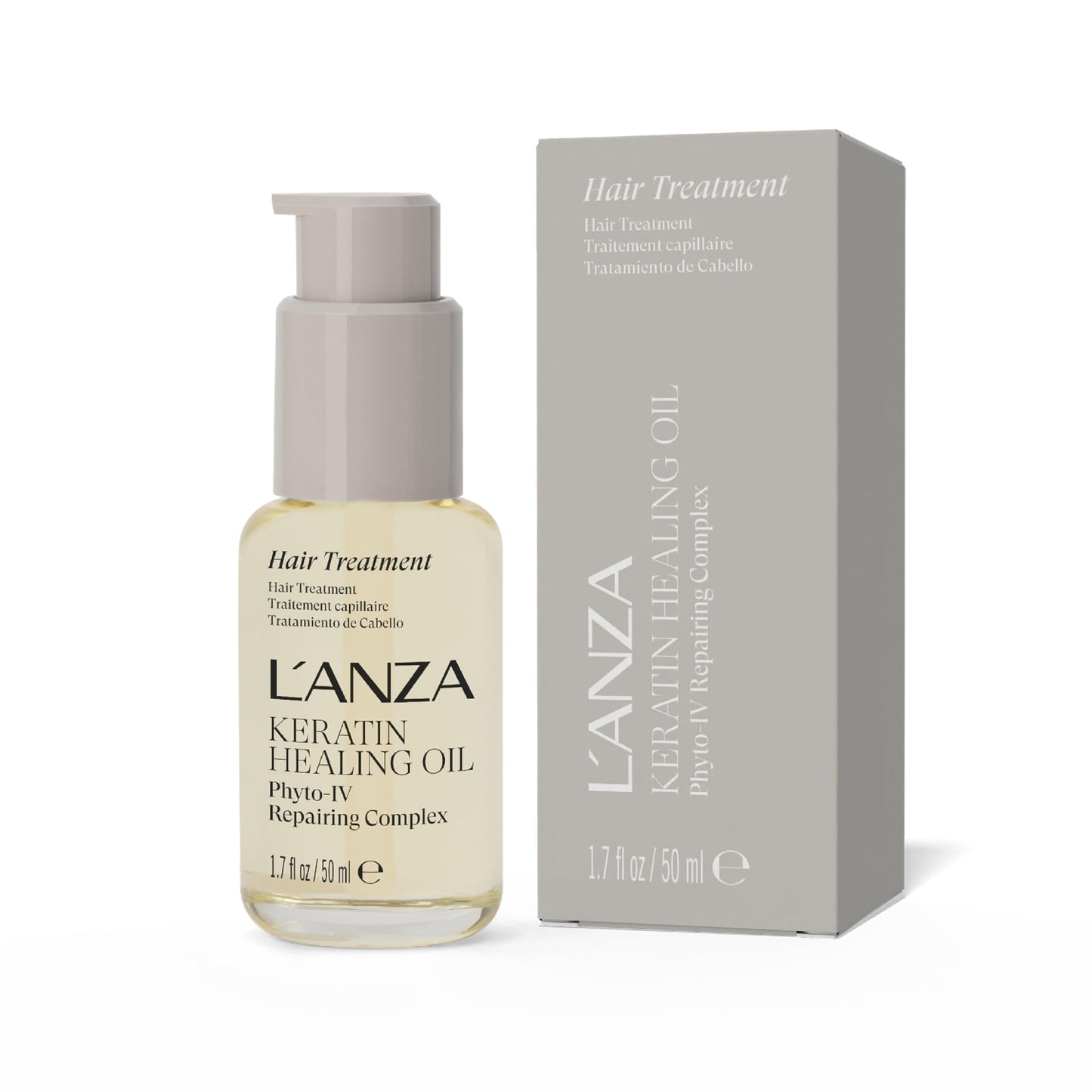 L'ANZA Keratin Healing Oil Hair Treatment, Hair Oil Revives & Nourishes Dry Damaged Hair & Scalp, Sulfate Free with Phyto IV Complex, Cruelty Free Volumizing Hair Care with UV Protection (1.7 Fl Oz)