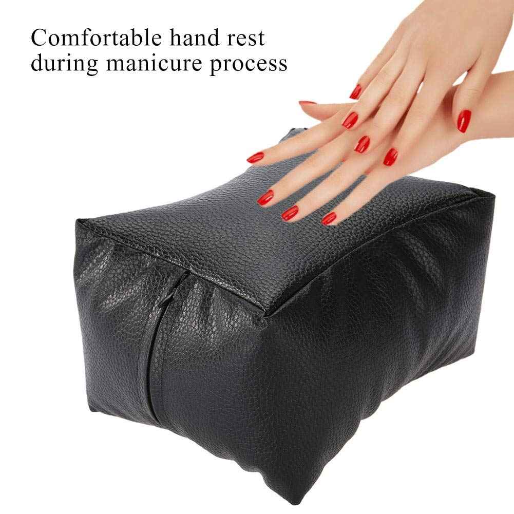 Hand Rest Cushion Pillow Nail Art Design, Hand Pillow Washable Soft PU Arm Rest Cushion Manicure Tool Salon Beauty Accessory (black)