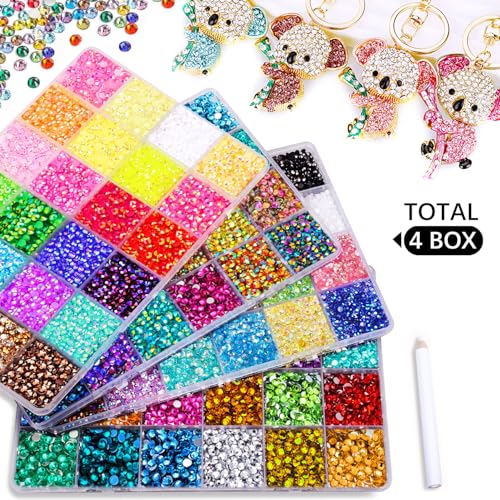 DIYCICO 96,000 Pcs Multicolor Flatback Rhinestones Craft Kit for Jewelry Clothes Shoes Nail Art and Diamond Painting
