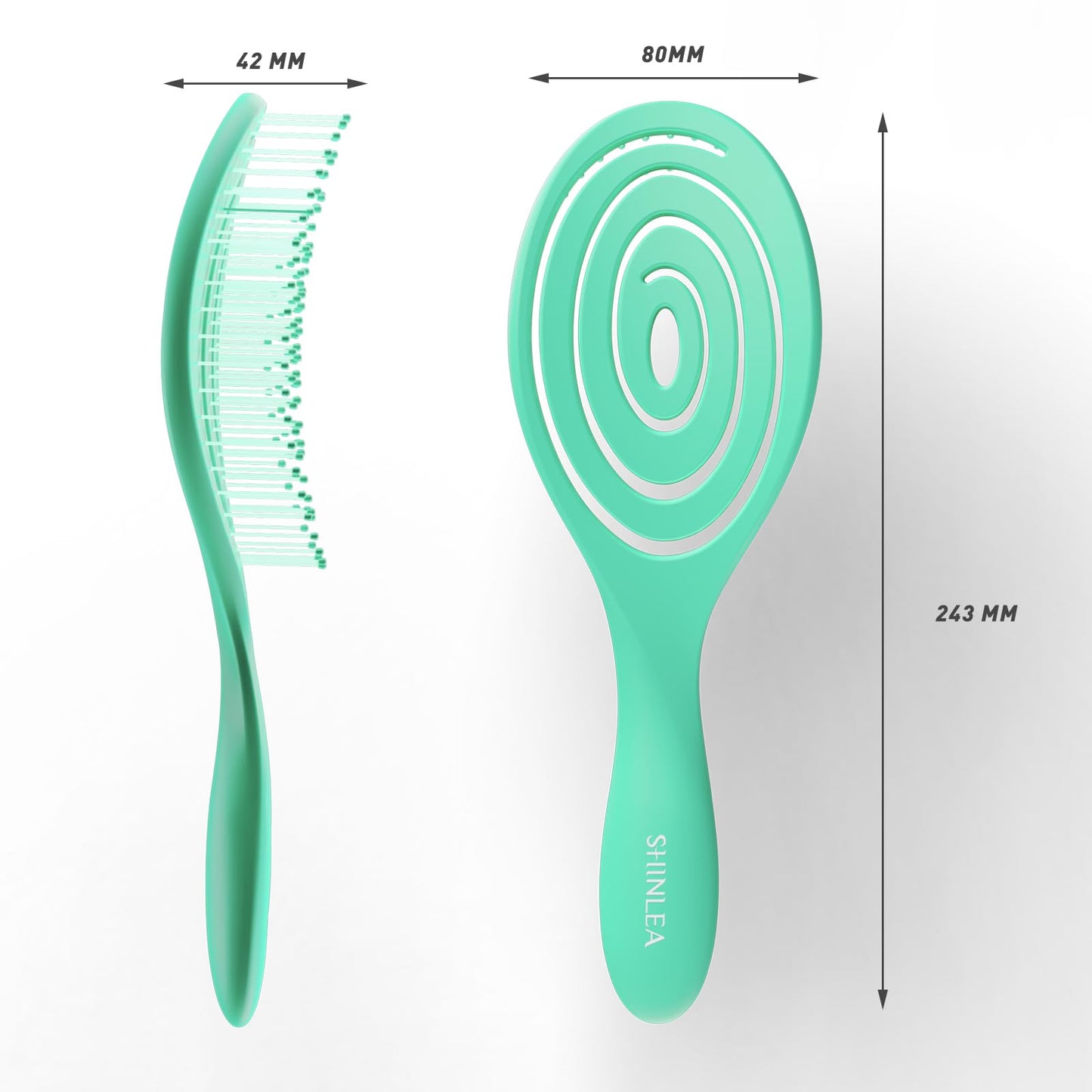 SHINLEA Detangle Hair Brush Anti Tangle Hair Brush, Detangling Wet & Dry Hair Brush Spiral Hairbrush for Women, Men, Kids, Glide Through Tangles For All Hair Types (Green)