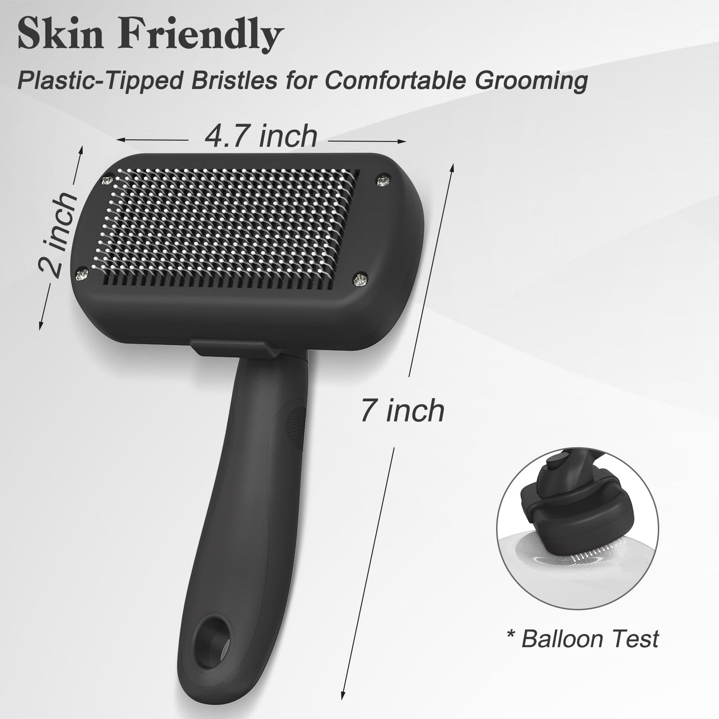 Swihauk Self Cleaning Slicker Brush for Dogs & Cats - Skin Friendly Deshedding and Grooming Brush for Haired Pets, Pet Supplies Accessory, Black