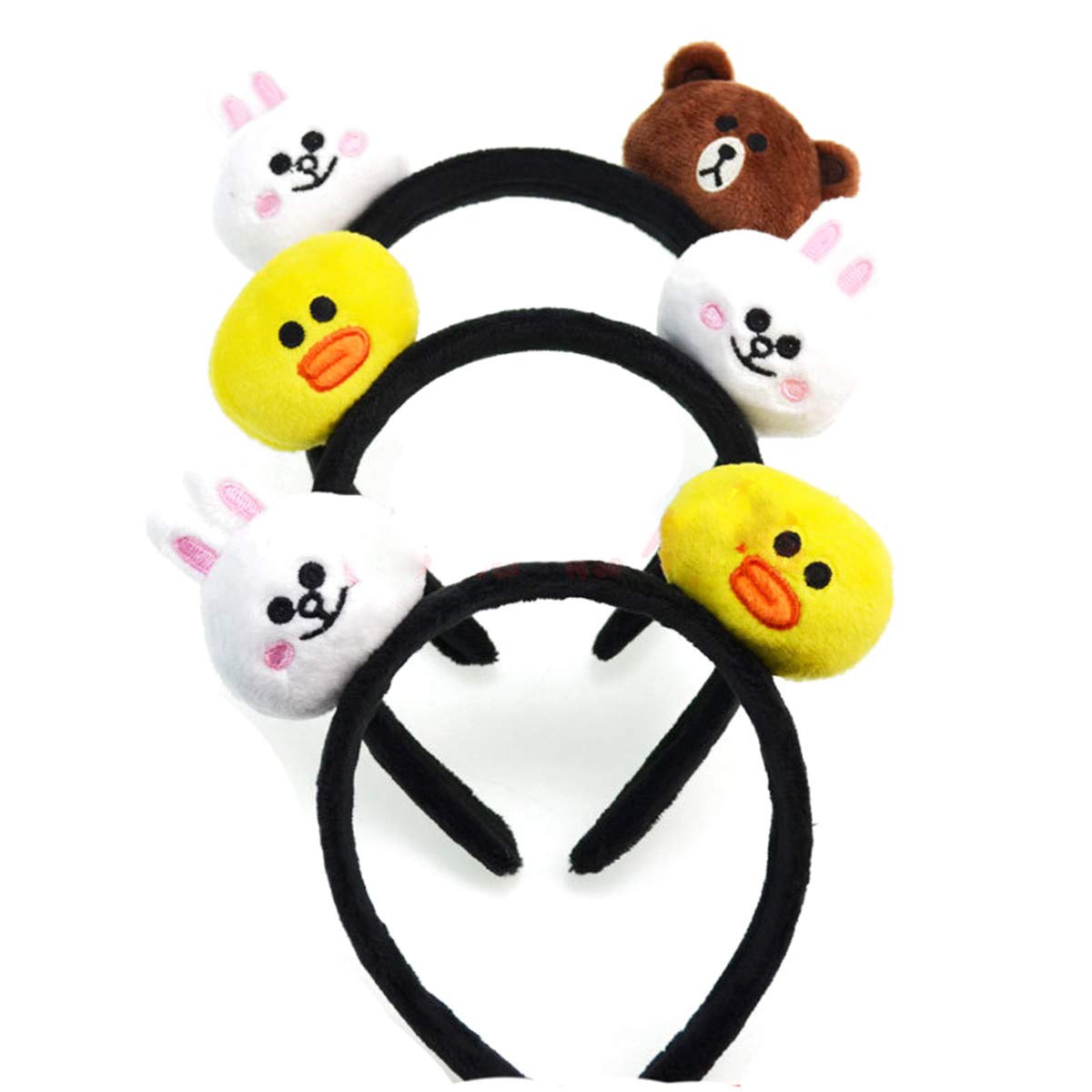 LKXHarleya 3D Brown Bear Ear Headbands, Cute Sally Chicken Animal Costumes Hairband, Cartoon Hair Accessories for Halloween Party Cosplay