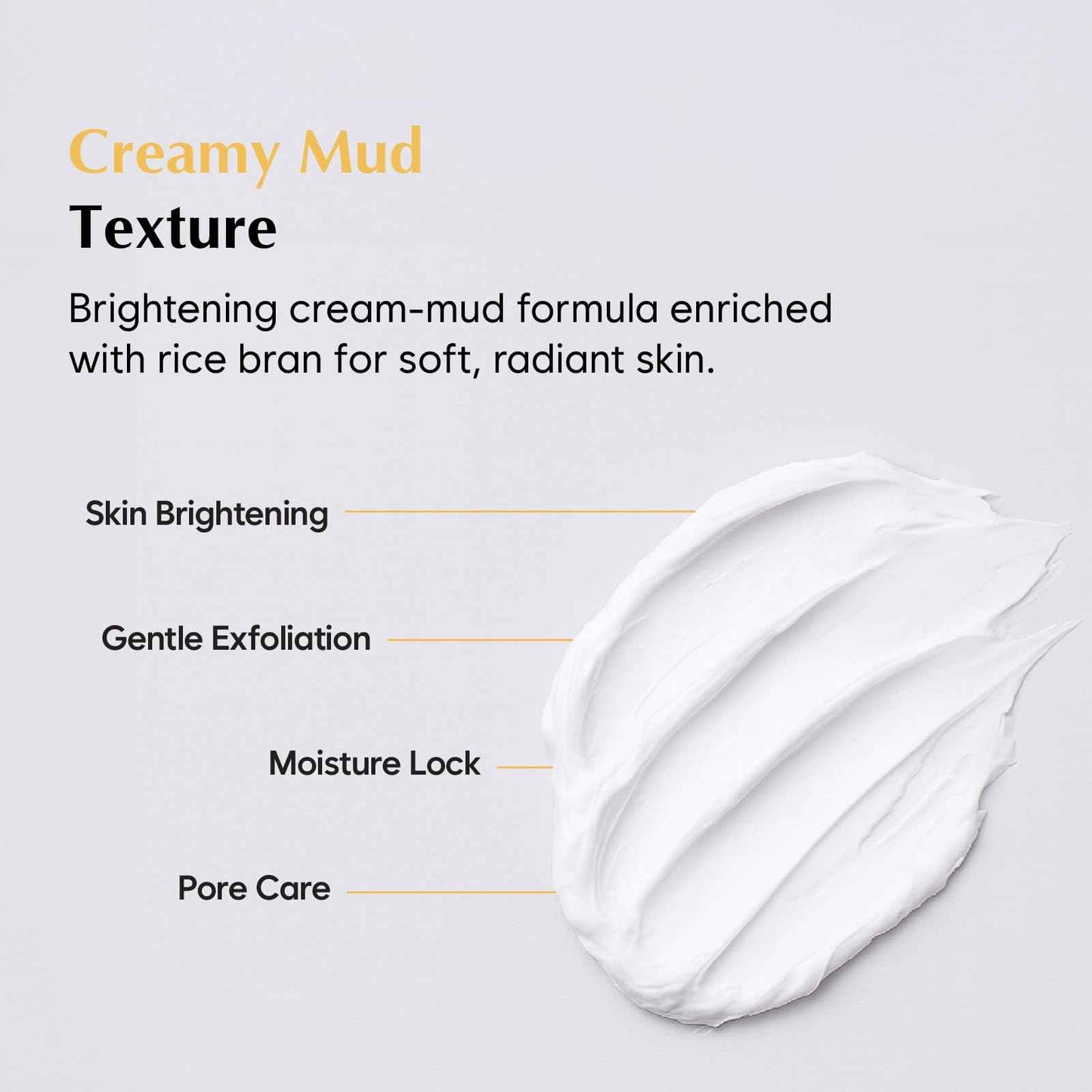 MIDHA RICE MASK, 3.38fl.oz/100ml, Hydrating, Smoothing, for Dull, Rough Skin, Pore Clearing, Wash off Pack Facial Mask, Mud Texture, Uneven Skin Tone