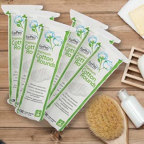 ForPro Cotton Rounds 600ct - 2.25in Lint-Free Pads