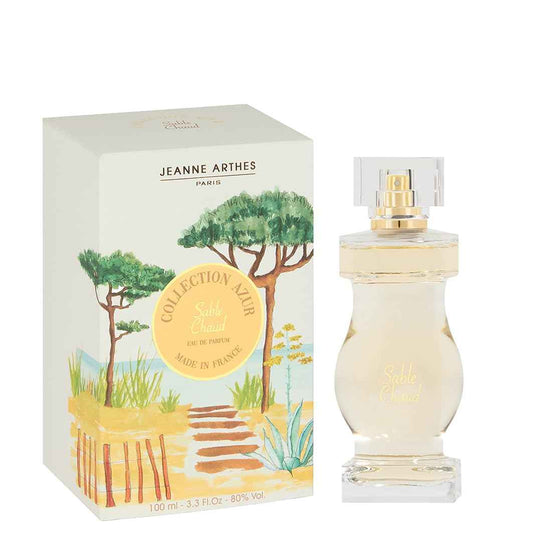 Jeanne Arthes – French Way of Life - Collection Azur - Sable chaud - Perfume for Women – Fruity & Floral Scent – Musk & Patchouli – Made in France – 3.3 Fl.Oz