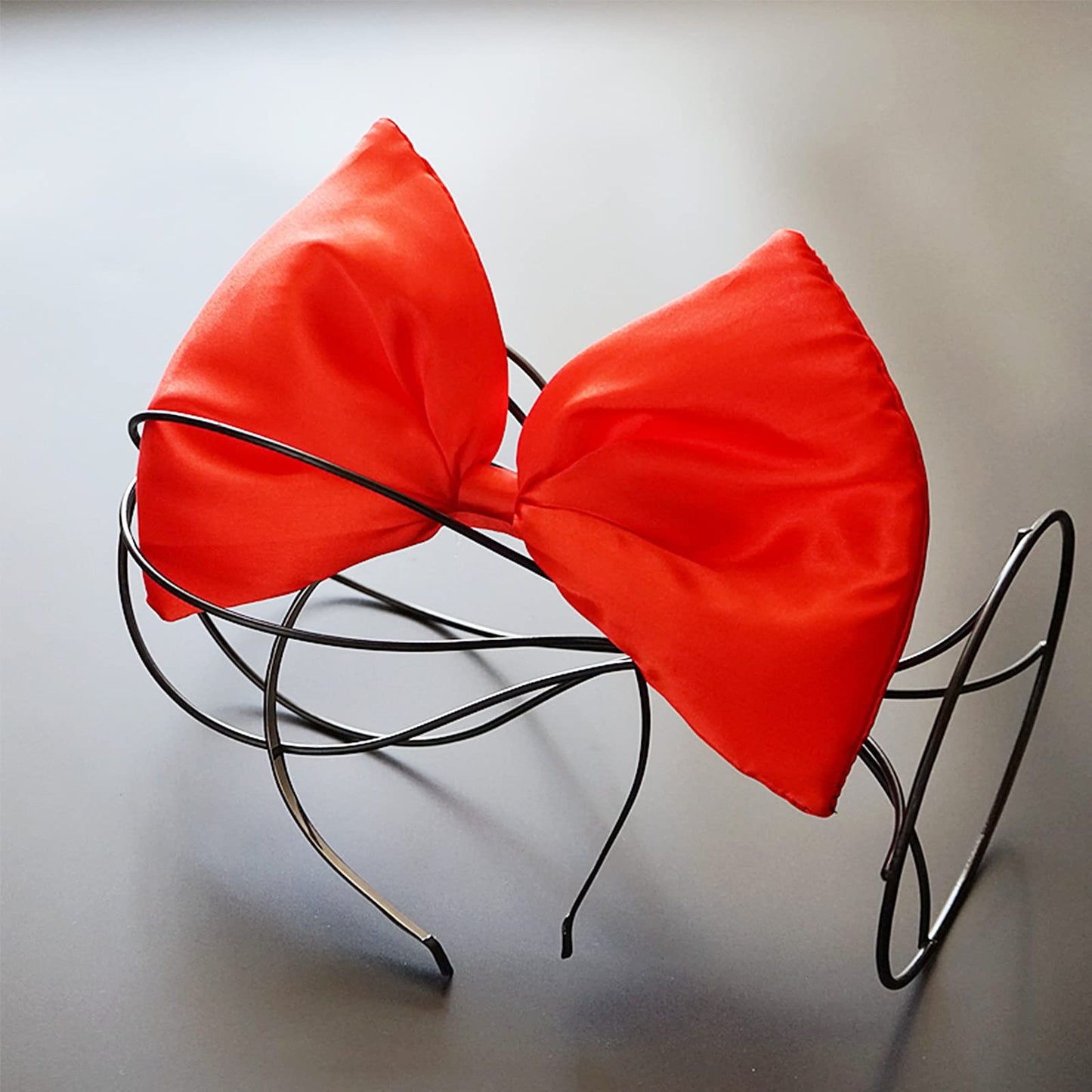 Halloween Bow Headband Big Bowknot Hair Hoops Huge Bow Headpiece Women Fluffy Bow Hair Bands Hairband Christmas Holiday Party Decoration Cosplay Costume Cute Handmade Hair Accessories 1 Pack Red