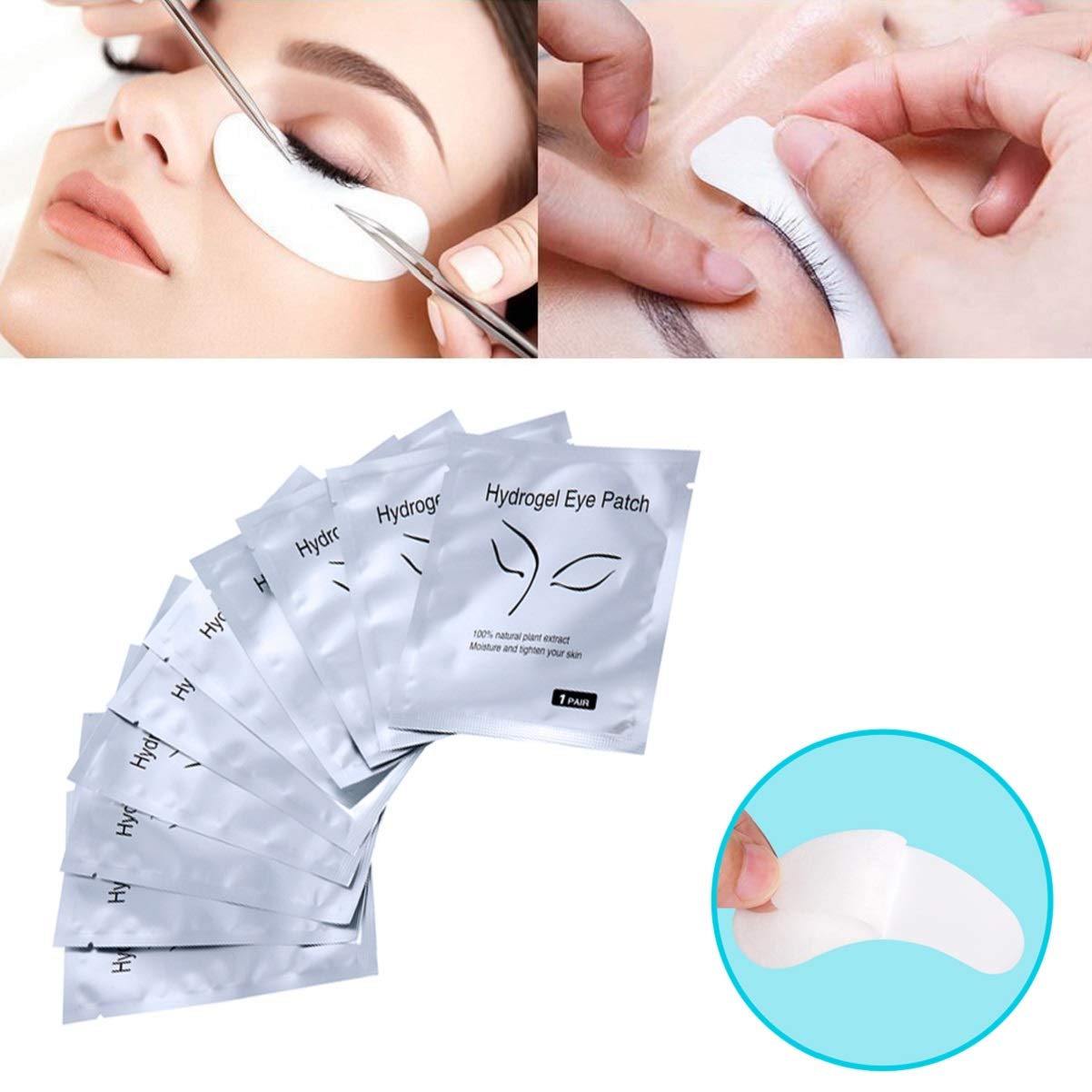 50 Pairs Set, Under Eye Pads, Comfy and Cool Under Eye Patches Gel Pad for Eyelash Extensions Eye Mask Beauty Tool