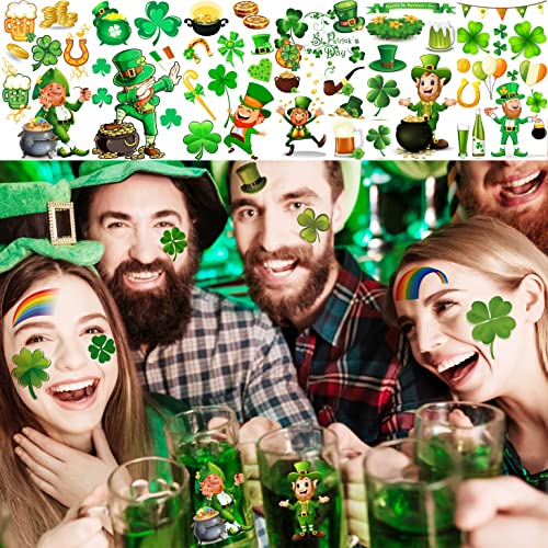 St. Patrick's Day Temporary Tattoos, 229+ PCS, 28 Sheets