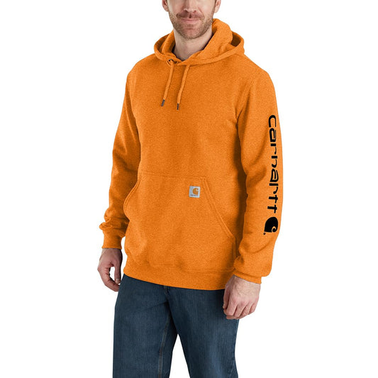 Carhartt Men's Loose Fit Midweight Logo Sleeve Graphic Sweatshirt, Marmalade Heather