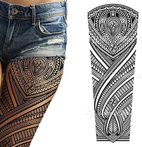 2x Tribal Turtle Temporary Tattoos | Polynesian Maori Design
