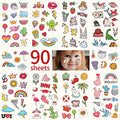 Metker Temporary Tattoos for Kids - 90 Sheets 1000+ Designs