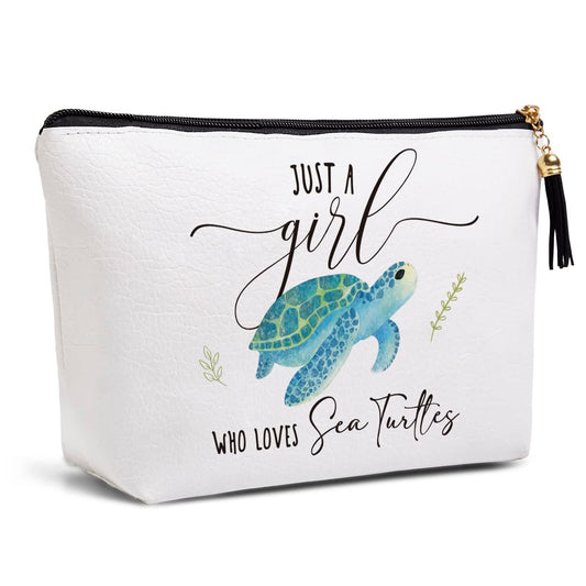Turtle Sea Turtle Gifts for Women Turtle Gifts for Turtle Lovers Sea Turtle Decor Funny Birthday Gifts for Teen Women Women Sisters BFF Beach Makeup Bag Travel Toiletry Bag A Women Who Loves Turtles