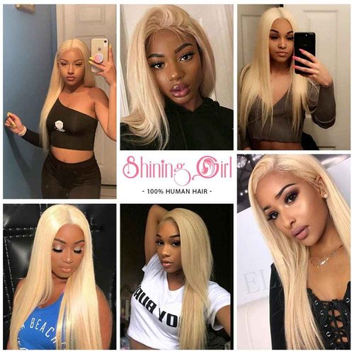613 Frontal Straight 13x4 Transparent HD Lace Frontal Closure Ear To Ear Blonde 2A Brazilian Virgin Remy Human Hair Extension 100% Russian Blonde Human Hair for Women Pre Plucked 12 Inch