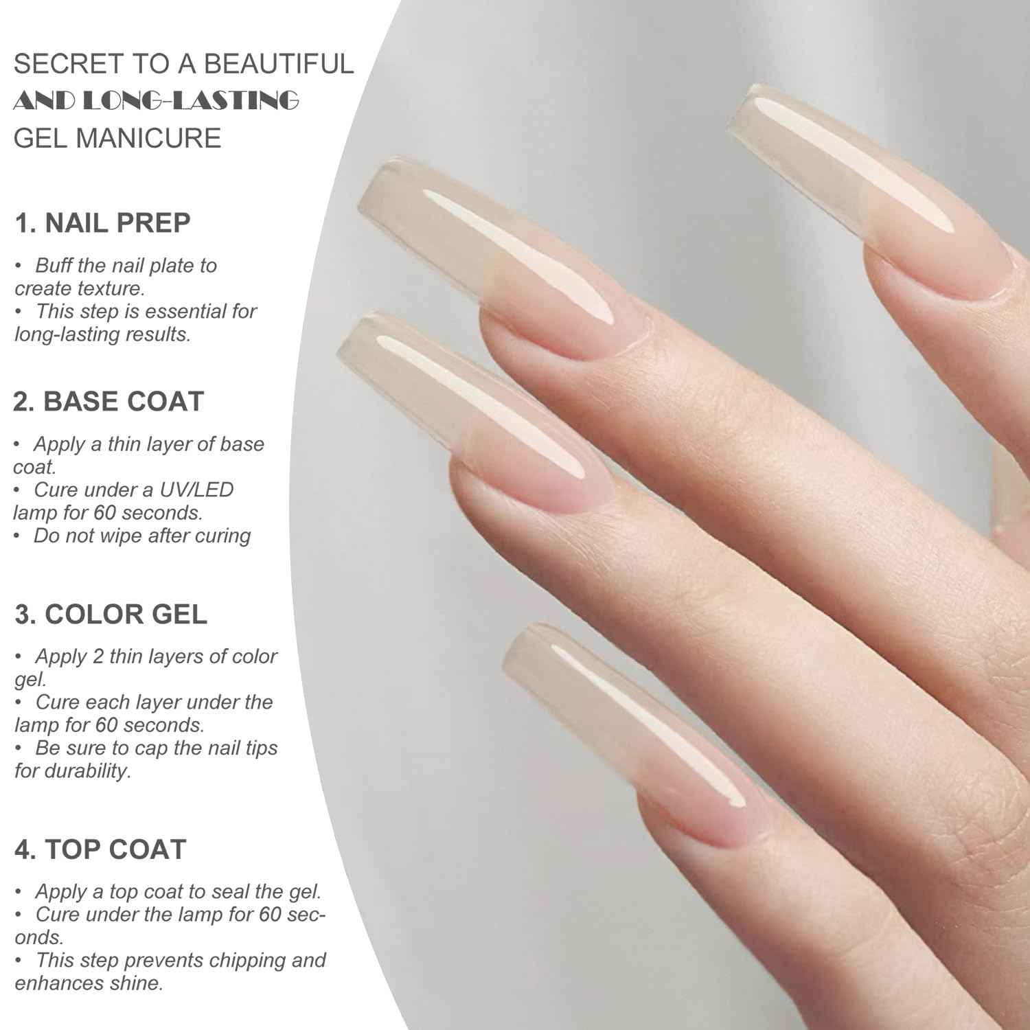 Vishine UV LED Nail Lamp Gel Nail Polish Kit, 36Pcs Jelly Translucent Natural Color Gel Base and Matte & Glossy Top Coat Soak Off DIY Art Manicure All-In-One Nail gel Kit