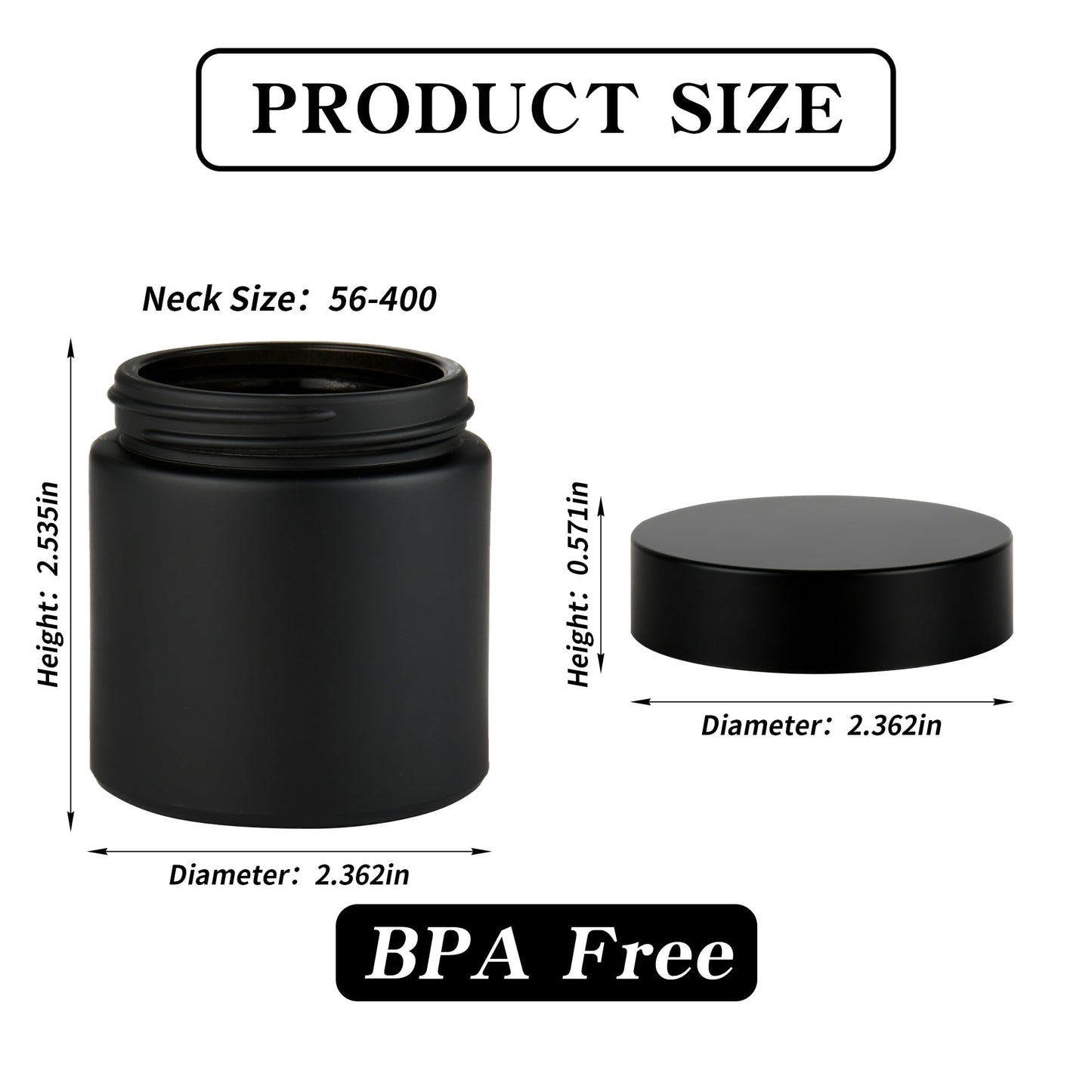 YONKAN 4 oz Reusable Black Glass Container Jars 24 Pack with Wide-mouth Leak Proof Cap and Inner Pull-On Lid for Travel Storage Makeup, Face Creams, Body Lotions, DIY Crafts or Others