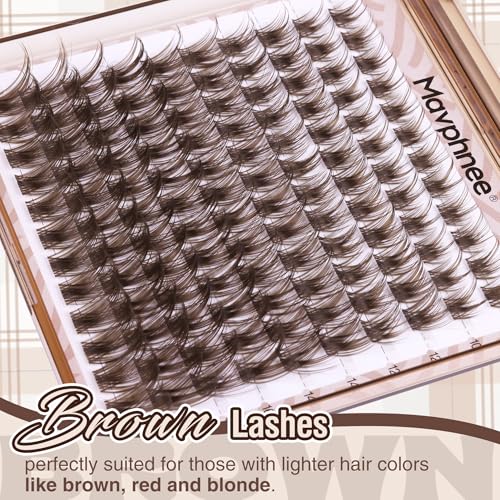 Mavphnee Brown Fairy Cluster Eyelash Extensions 10-18MM Natural Wispy Lashes