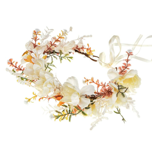 VMila Flower Crown - Elegant Wedding Hair Accessories for Girls, Ideal Flower Girl Headpiece, Perfect for Bridal Parties and Special Occasions (Fall)