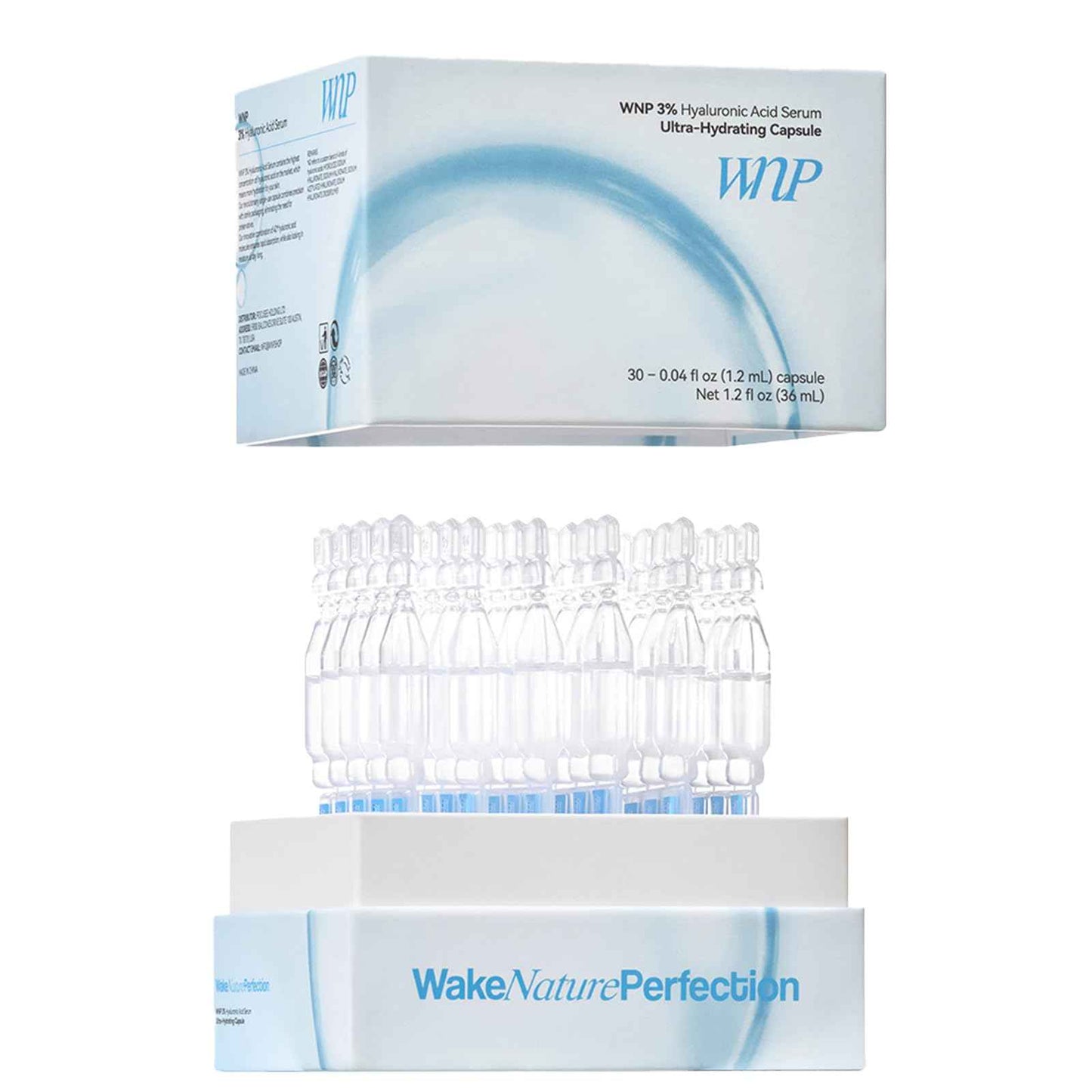 WNP Hyaluronic Acid Skincare Set: 150ml Gentle Foaming Cleanser and 36ml Ultra-Hydrating 3% Hyaluronic Acid Serum for Deep Moisturization