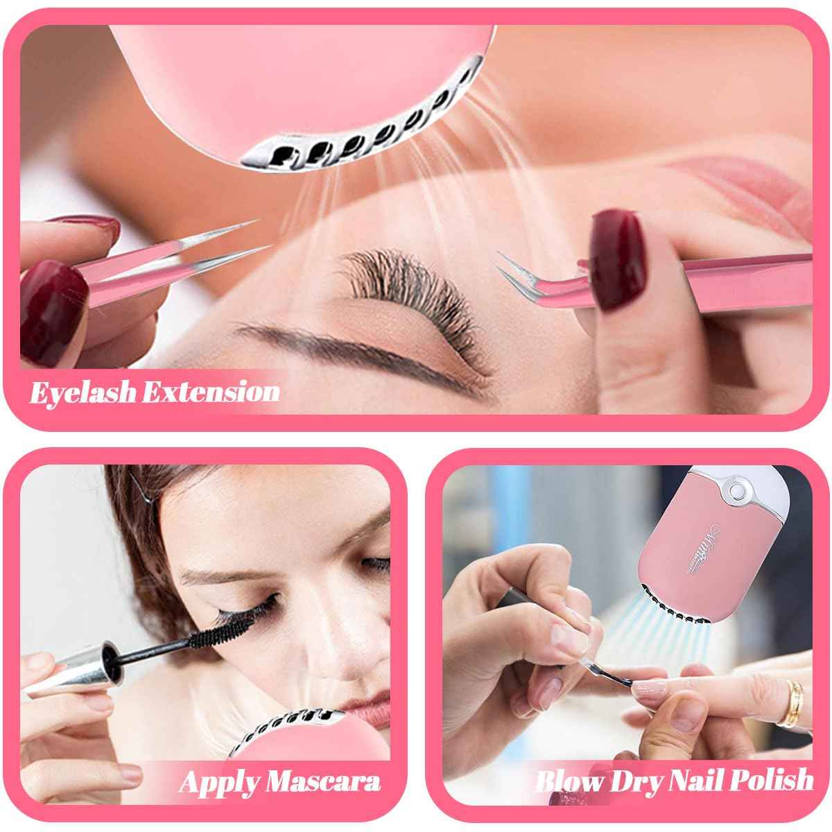 QUKLOGEN Lash Extension Kit for Beginners Lash Mannequin Head with Replaced Eyelids False Eyelashes Practice Eyelash Strips Facial Mister Tweezers Glue USB Fan Professional Set