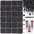 32000 Black Flatback Rhinestones Kit with B7000 Glue & Tweezers