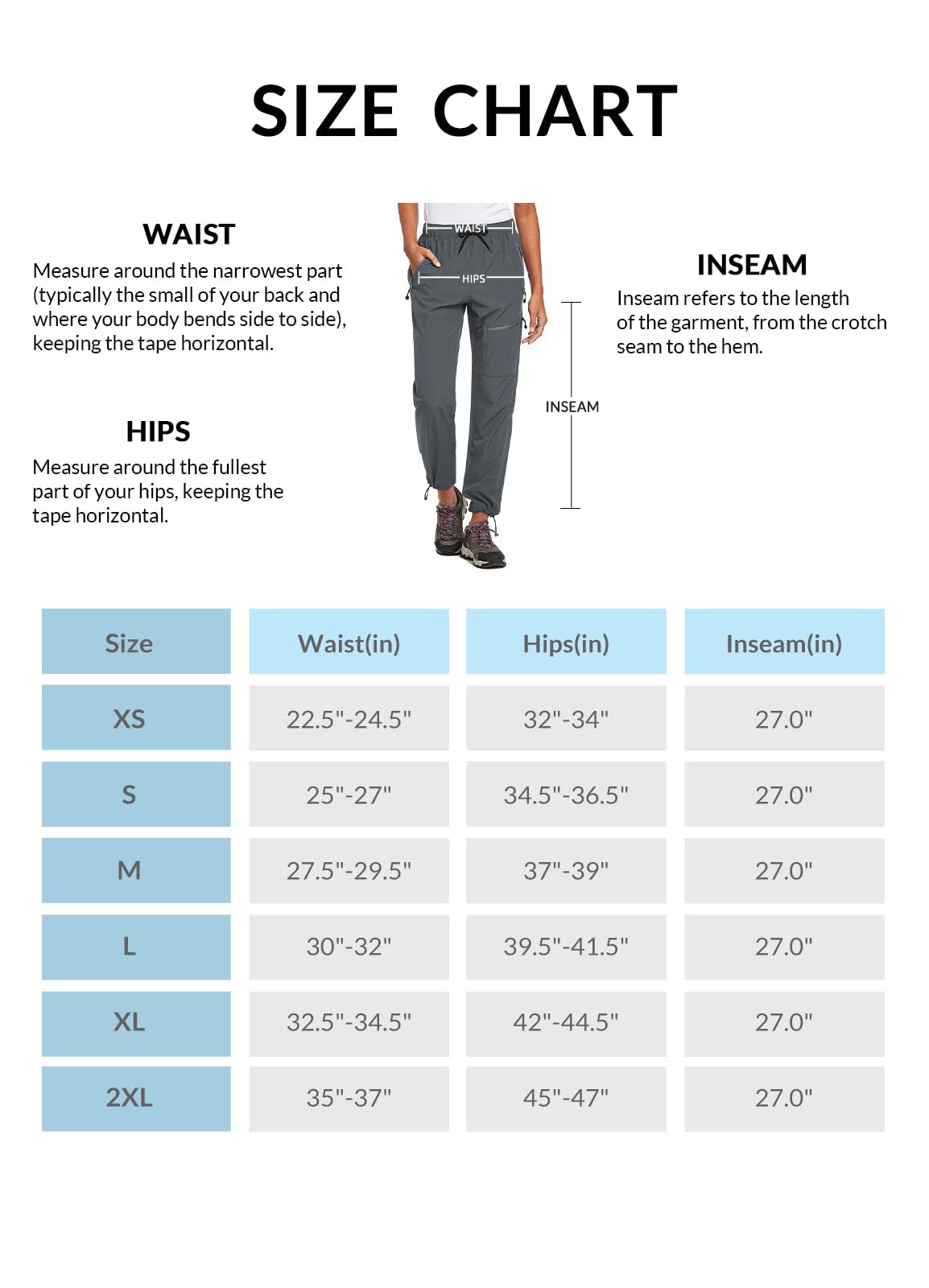 BALEAF Women's Petite Hiking Pants Lightweight Quick Dry Water Resistant Cargo Pants 27'' Inseam for All Seasons Dark Gray Size S